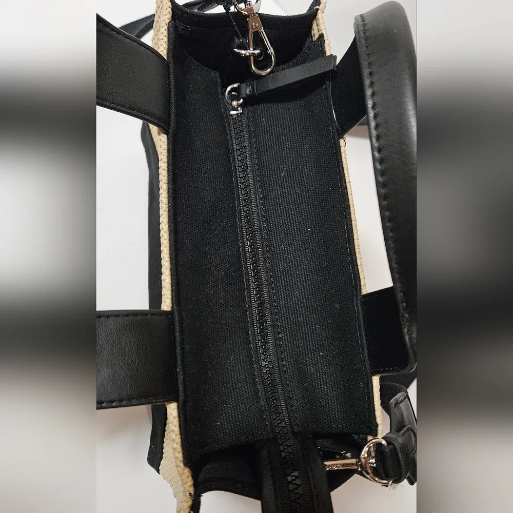 NWT DKNY Tan and Black Woven Handbag - Picture 8 of 9